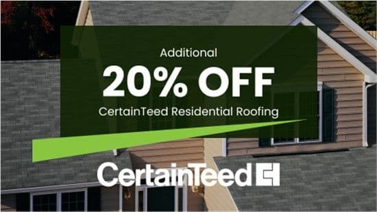 20% off certainteed residential roofing