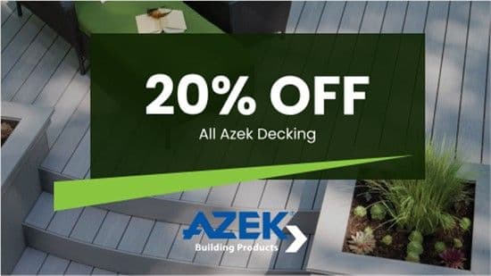 20% off all azek decking