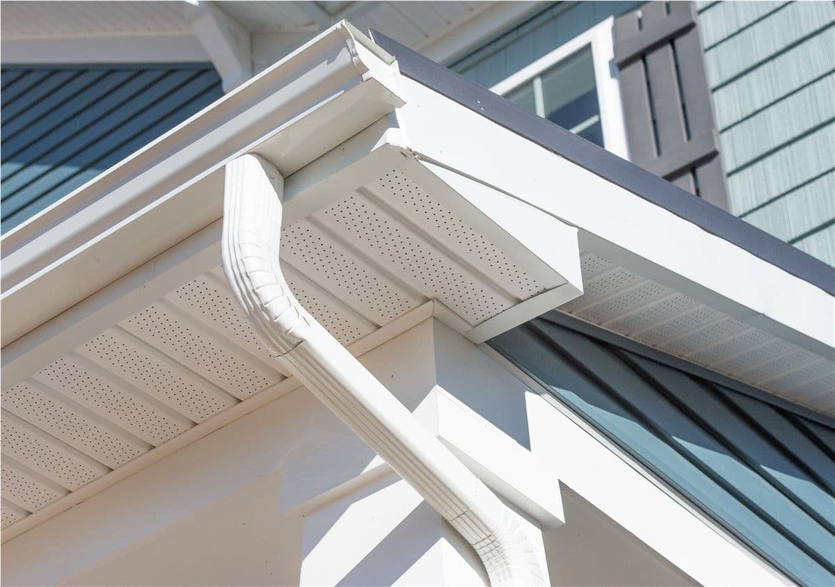 seamless gutters white