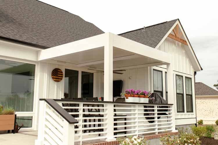 patio cover white home