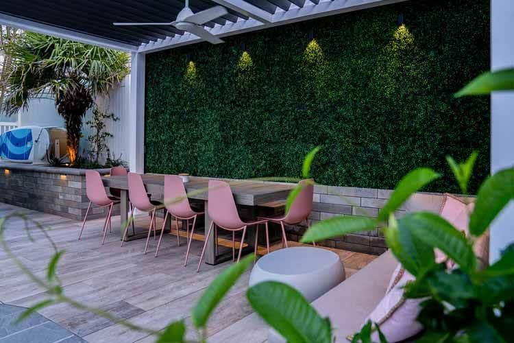 outdoor living motorized louvered pergola