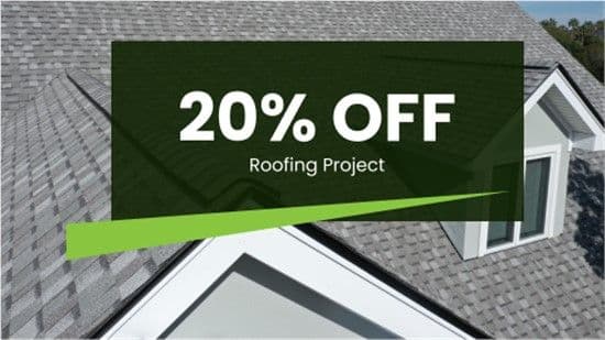 20% off roofing project