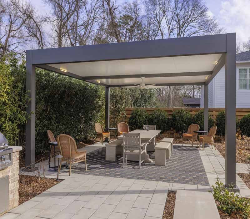 patio cover with seating